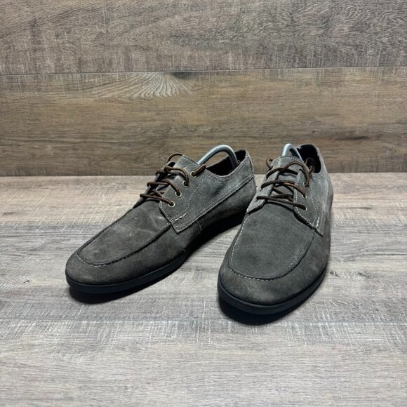 Cole Haan Gray Suede Apron Toe Oxford Shoes Men's Size 10.5 - Picture 1 of 6